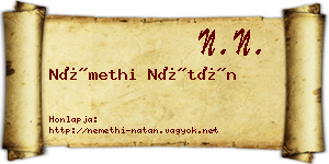 Némethi Nátán névjegykártya